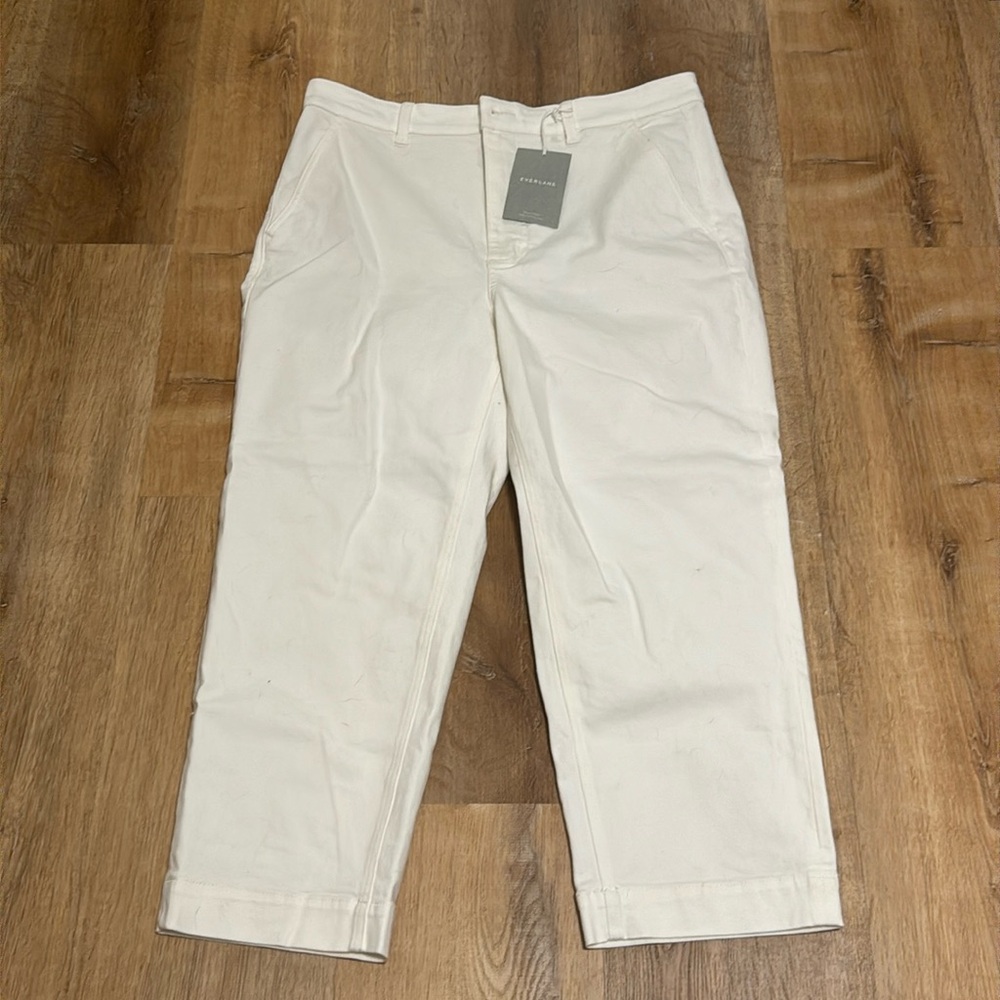 Women’s everlane white pants size 16 the straight leg crop (short)